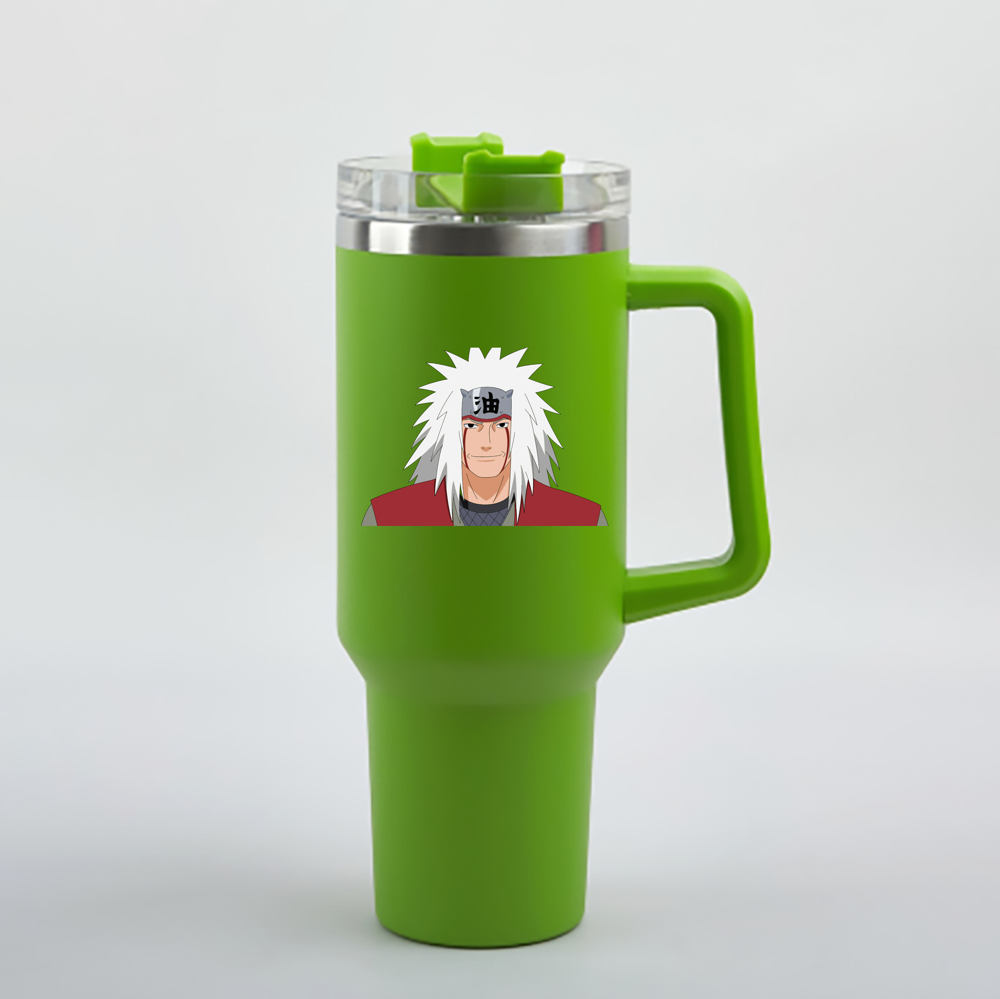 （画像用） NARUTO -ナルト- 自来也（じらいや） Jiraiya 1200mL車用タンブラー - クリスタルステッカー（プラスチックストロー付き）